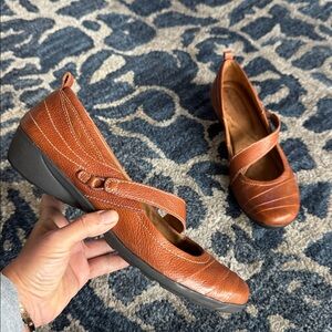 Naturalizer Noland Brown Leather Mary Jane Shoes Sz 10 Heeled